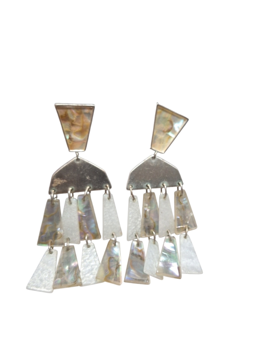 Kendra Scott Rechelle Earrings White Abalone Statement Chandelier Bohemian